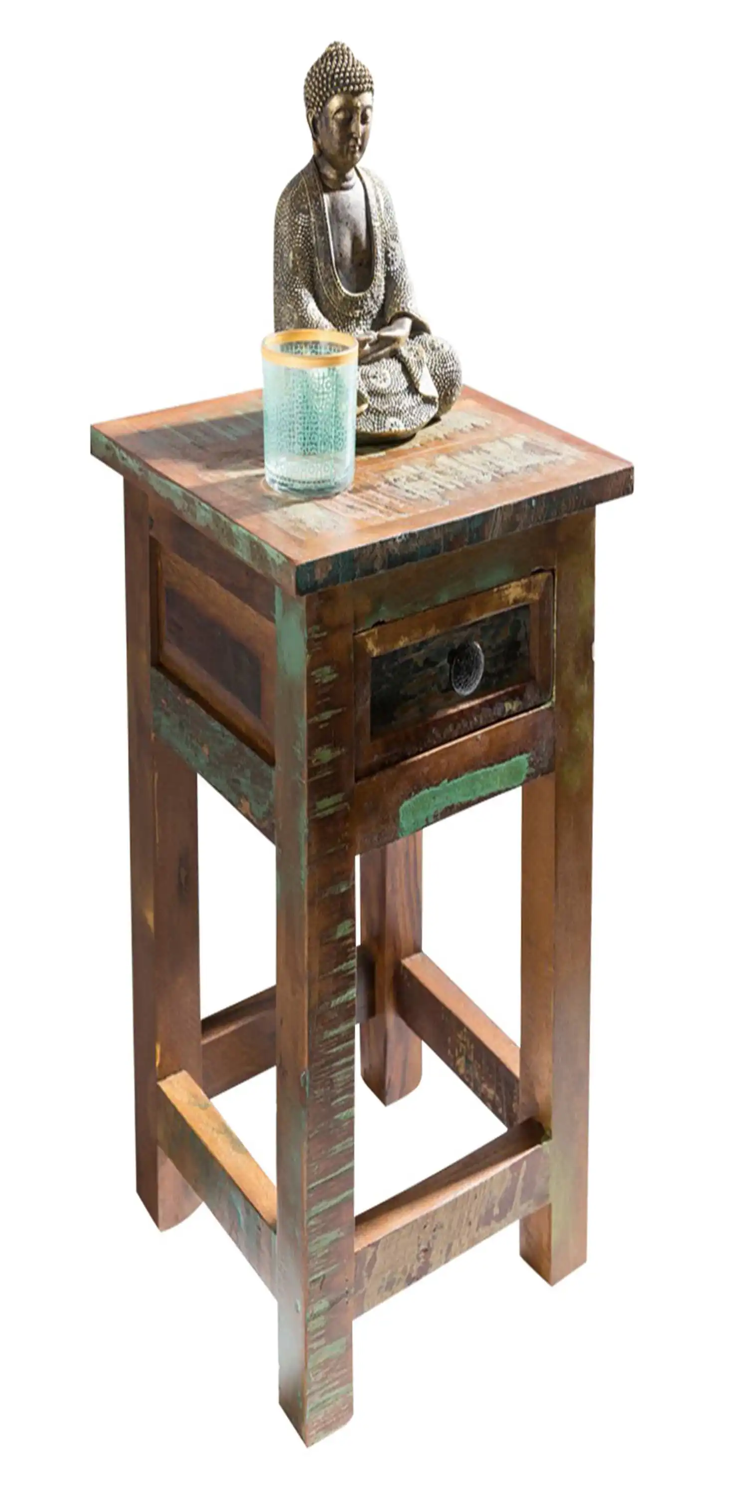 Reclaimed Wood Side Table with 1 Drawer - popular handicrafts